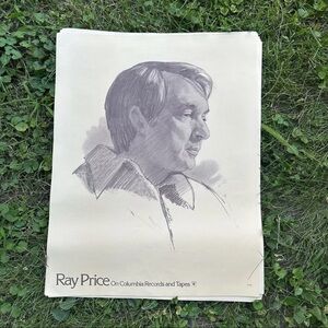 Ray Price  1970s Record Store Display Country Music Poster Vintage